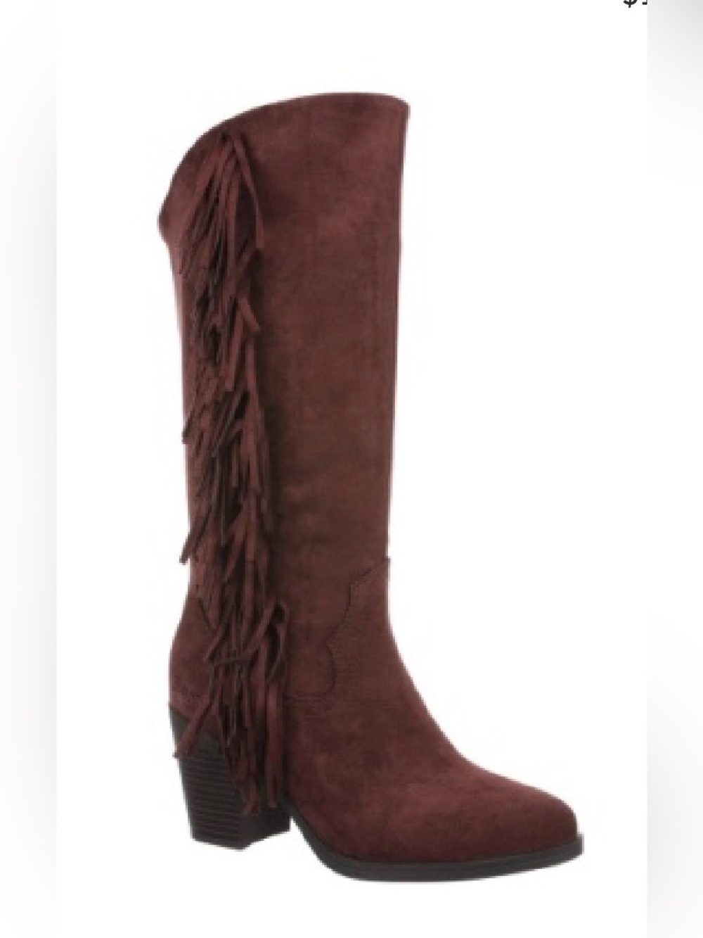 Blowfish Malibu Fringe Tall Western Boot in Wine - Women
